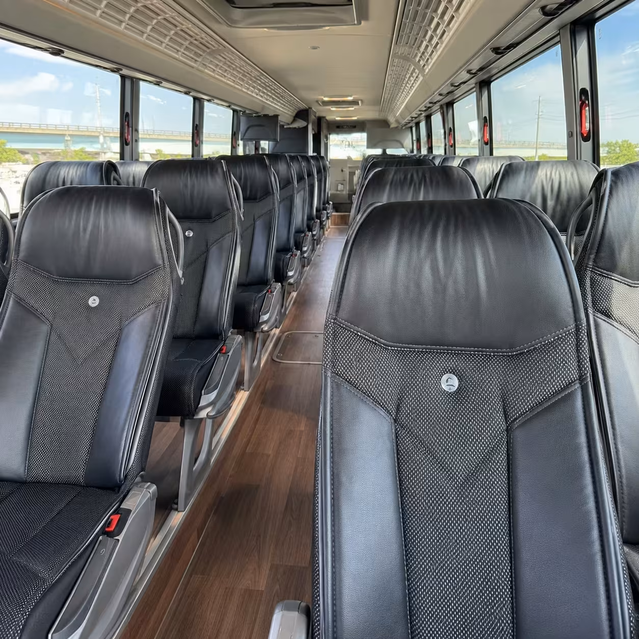 league city charter bus interior