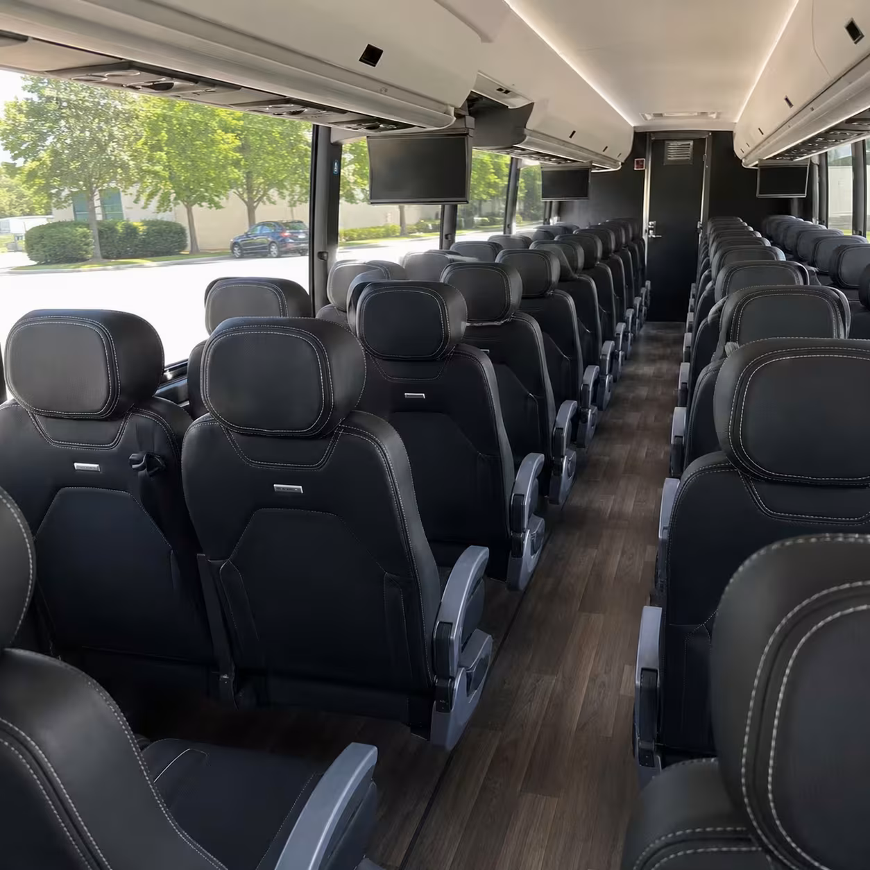 league city charter bus rental interior