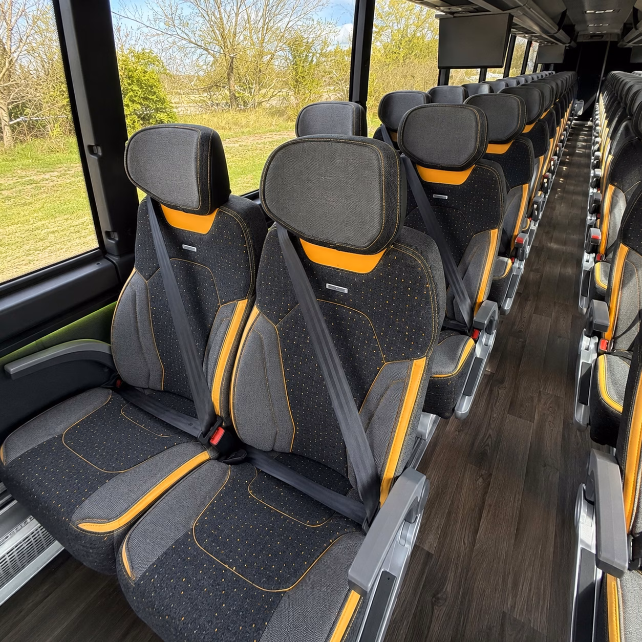 park and ride and corporate campus charter bus rentals in league city