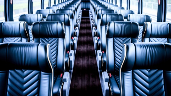 league city 55 passenger charter bus inside